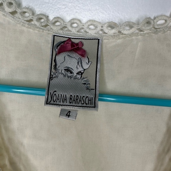 Yoana Baraschi Crochet Off‎ White Cream Lined Sleeveless Dress sz 4 - Picture 7 of 12